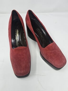 Vintage Charles Jourdan suede platform wedge heels 8 1/2 Nwot